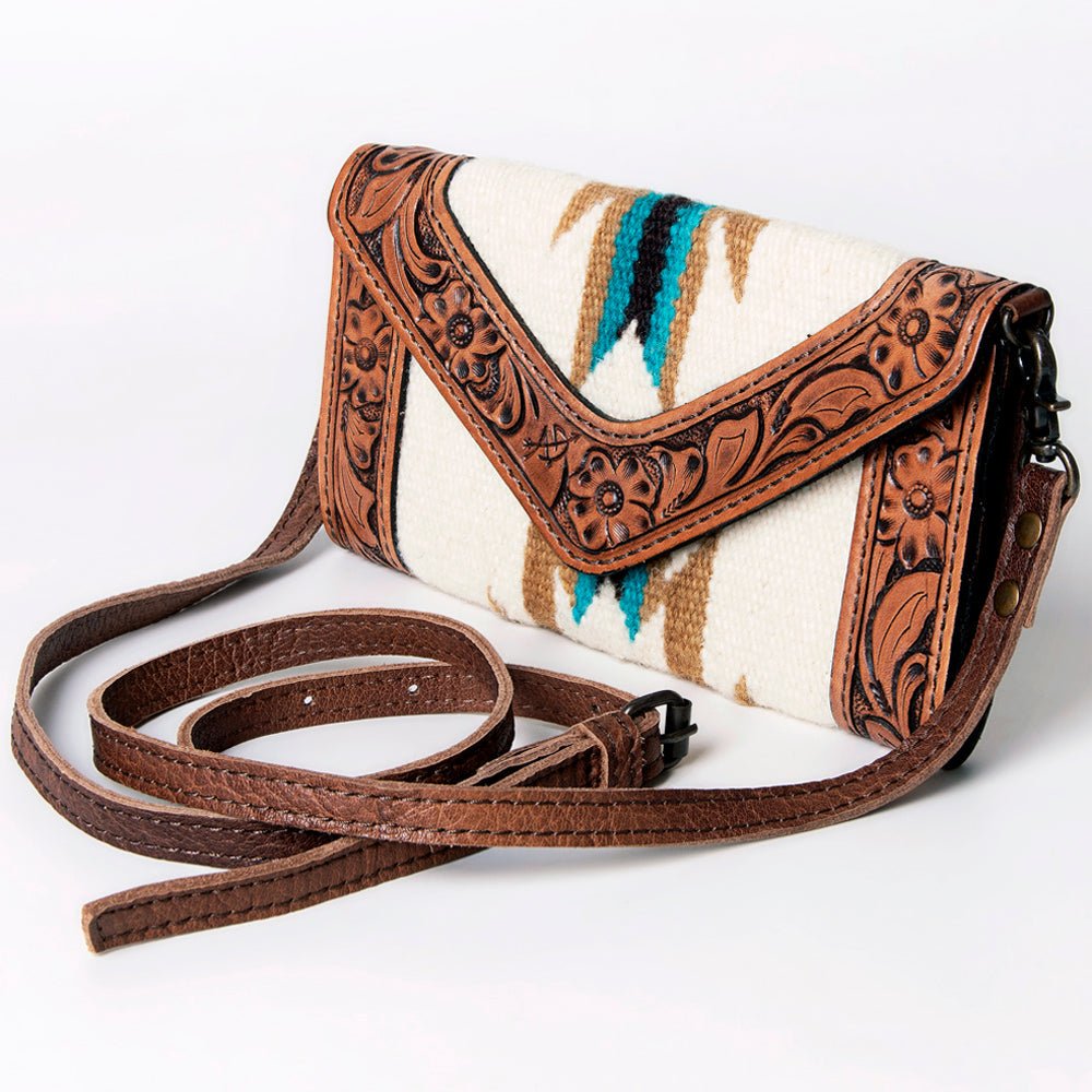 American Darling Hand Tooled Saddle Blanket Genuine Leather