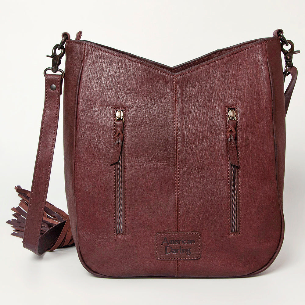American Darling Large Crossbody Hand Tooled Hair On Genuine Leather Women Bag Western Handbag Purse