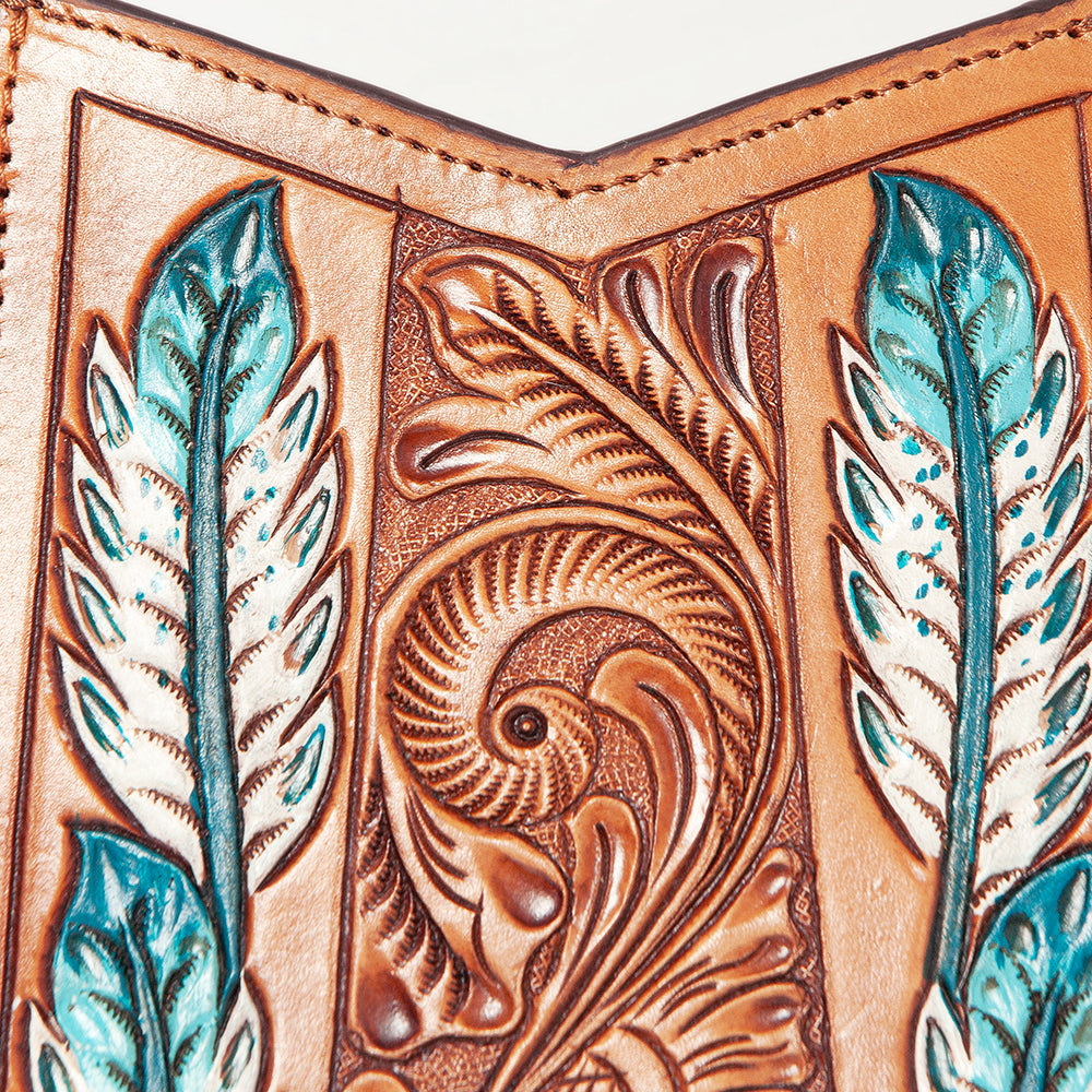 American Darling Large Crossbody Hand Tooled Hair On Genuine Leather Women Bag Western Handbag Purse