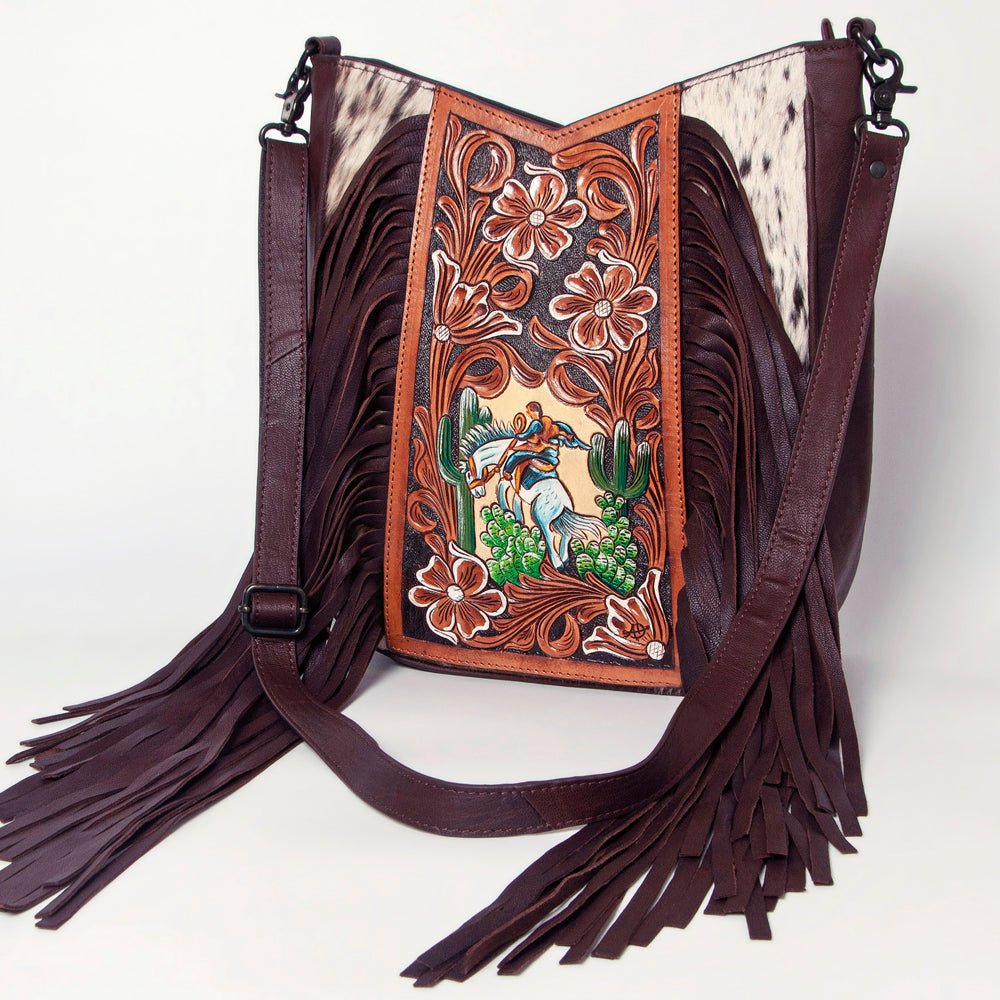 American Darling Hand Tooled Hair-On Genuine Leather
