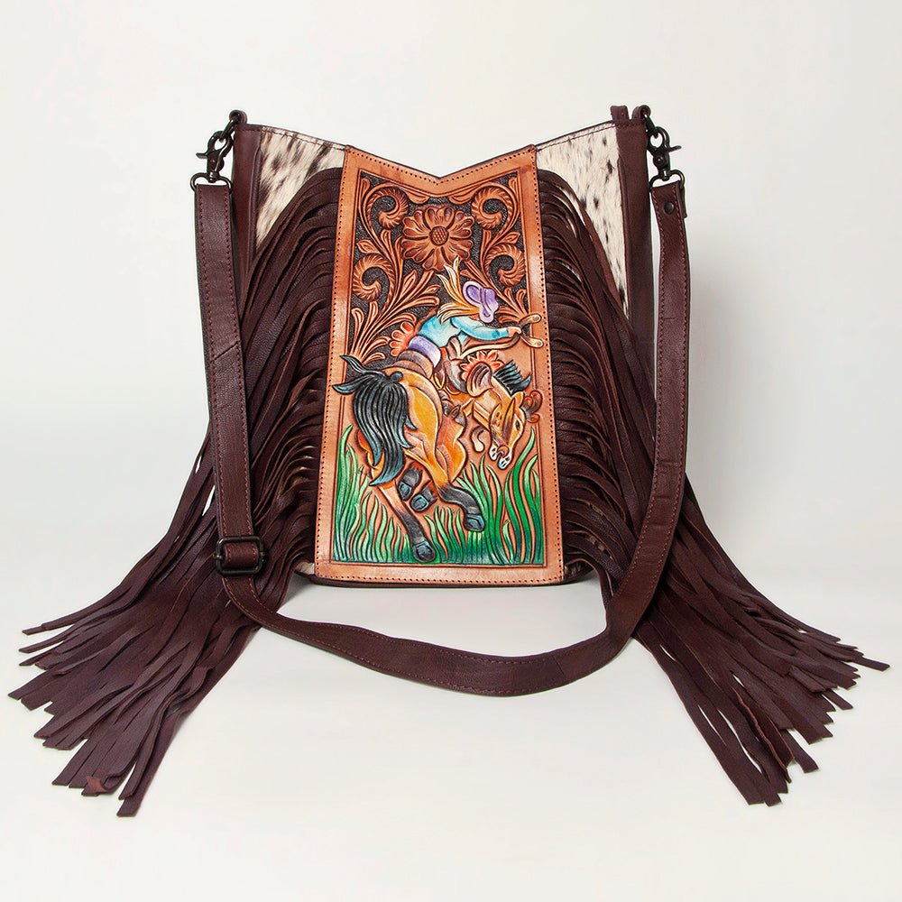 American Darling Hand Tooled Hair-On Genuine Leather