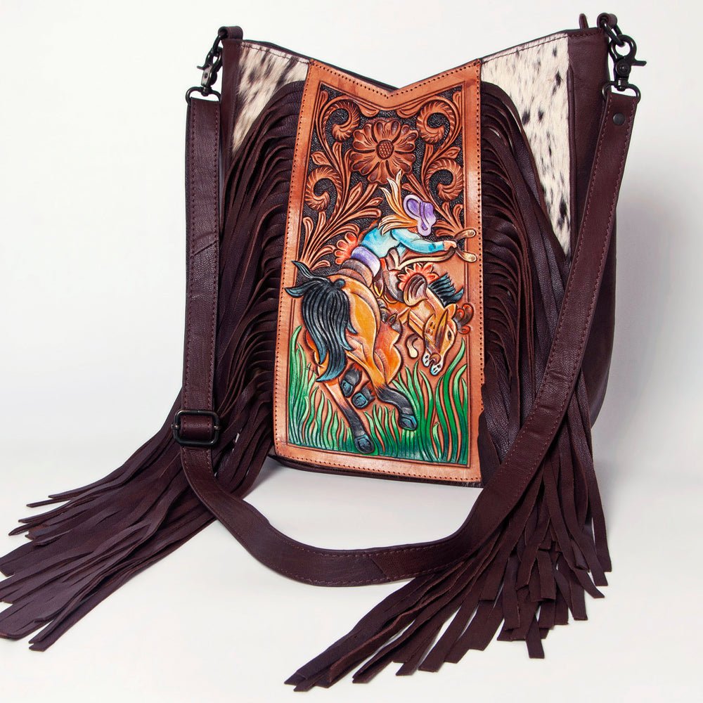 American Darling Hand Tooled Hair-On Genuine Leather