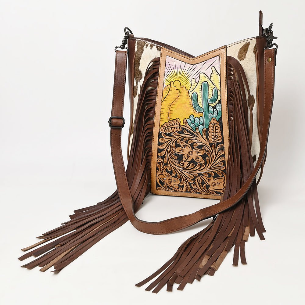 American Darling Hand Tooled Hair-On Genuine Leather