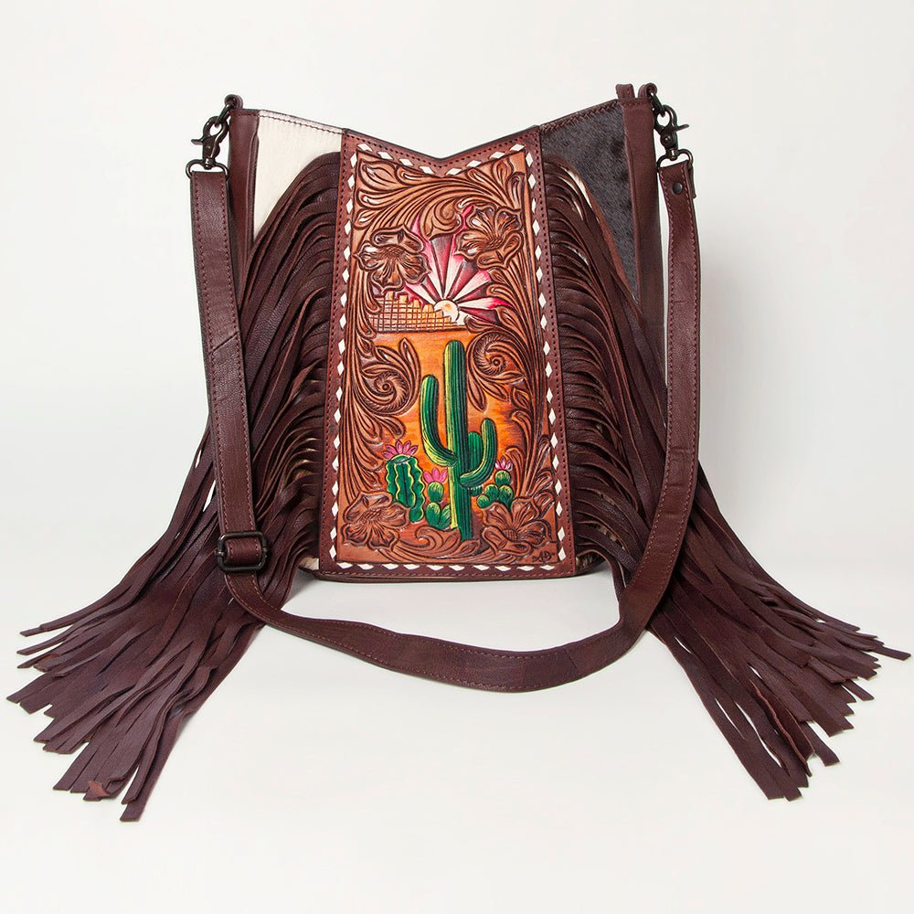 American Darling Hand Tooled Hair-On Genuine Leather