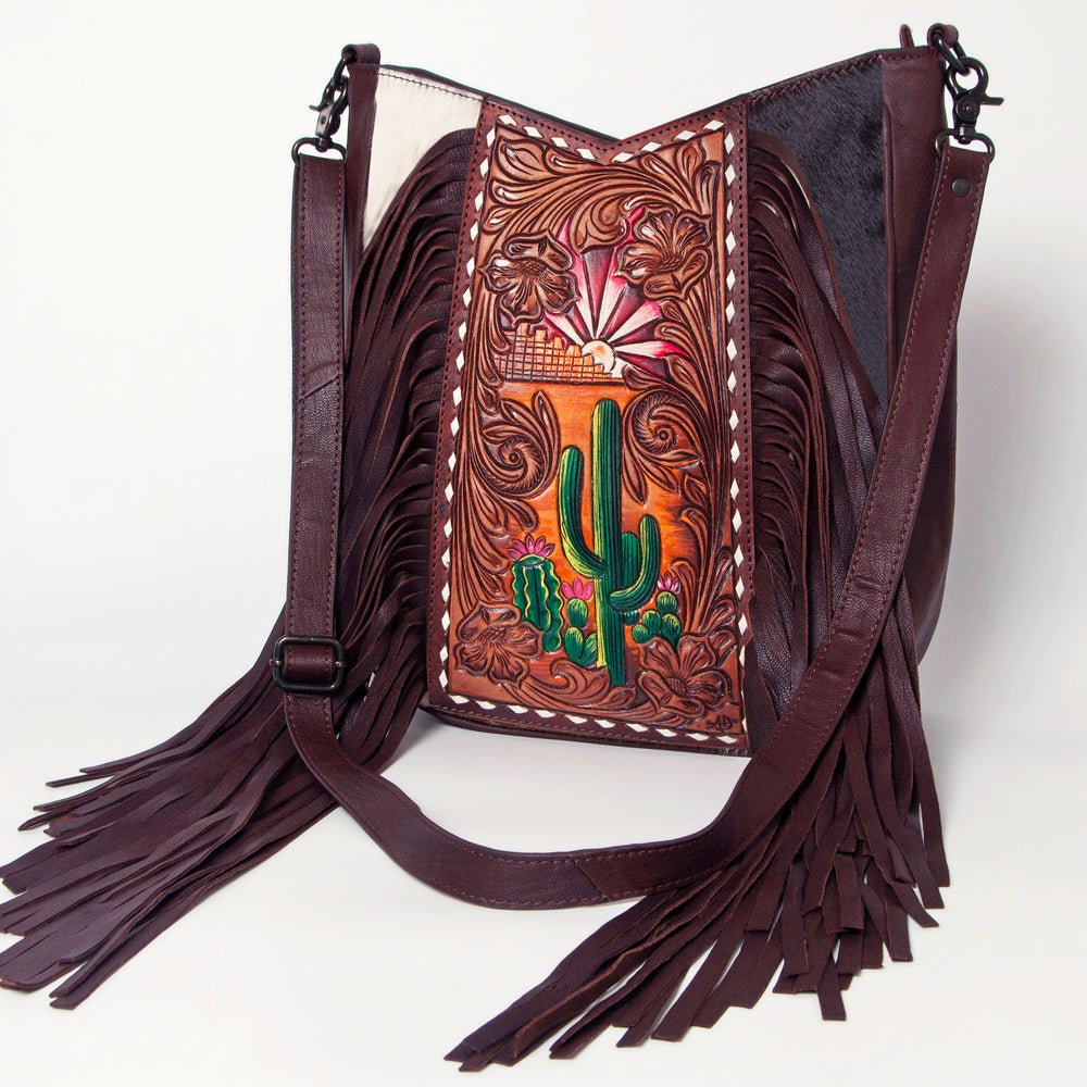 American Darling Hand Tooled Hair-On Genuine Leather
