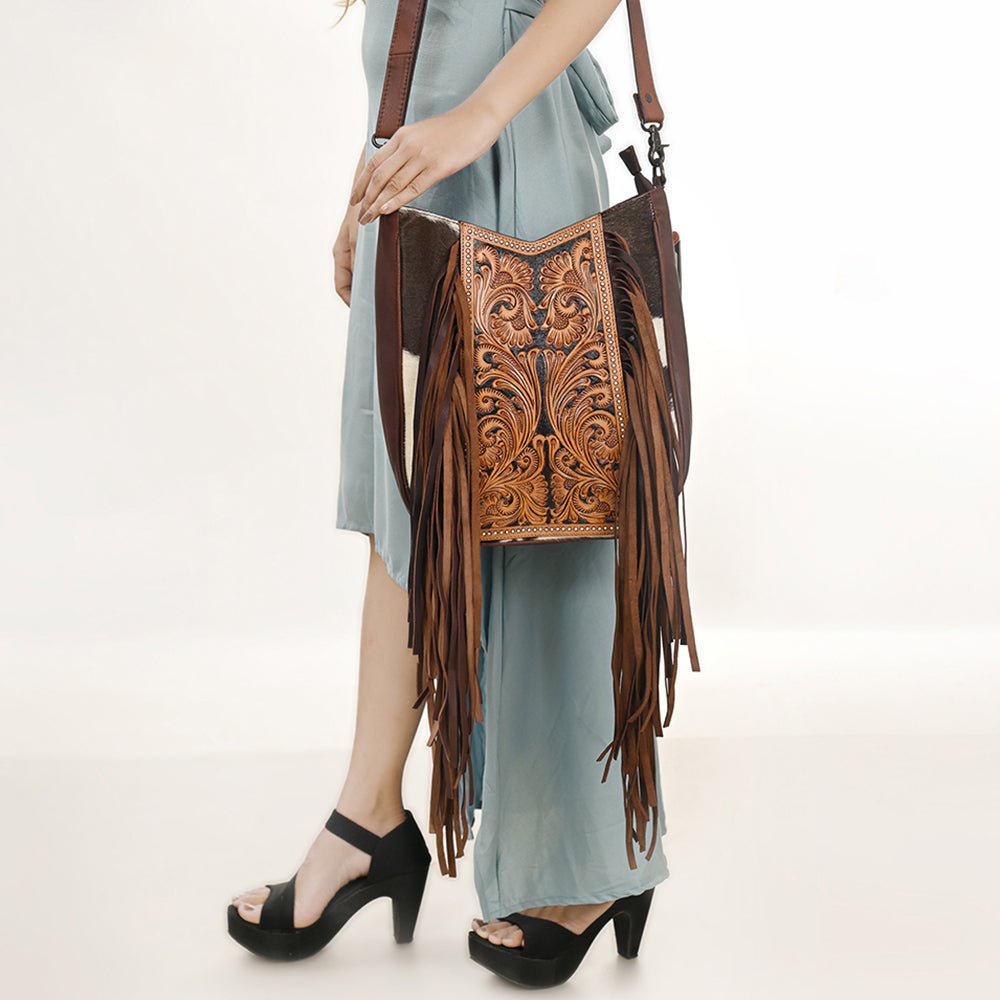 American Darling Hand Tooled Hair-On Genuine Leather