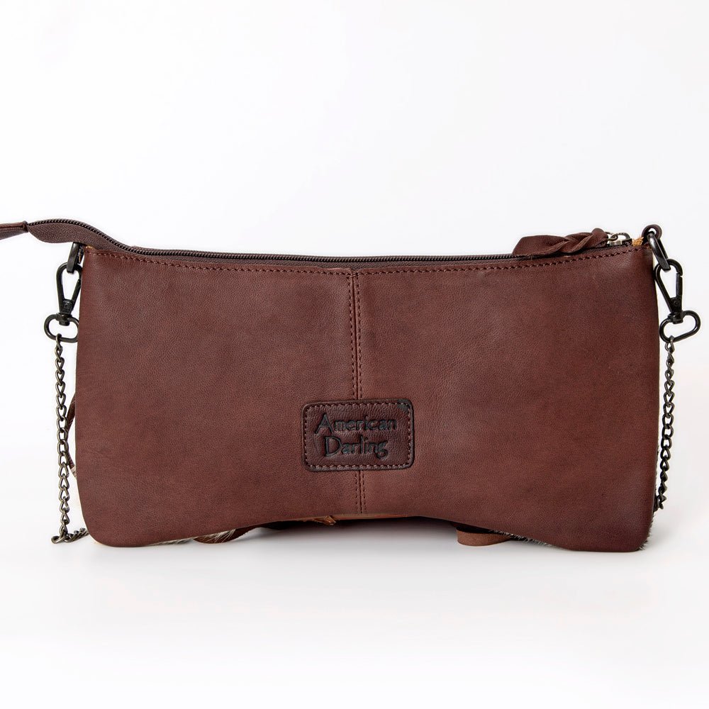 American Darling Crossbody Hand Tooled Hair-On Genuine Leather