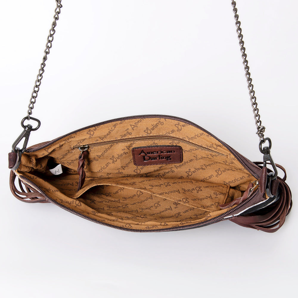 American Darling Cross Body I Hand Tooled Hair-On Genuine Leather Women Bag Western Handbag Purse