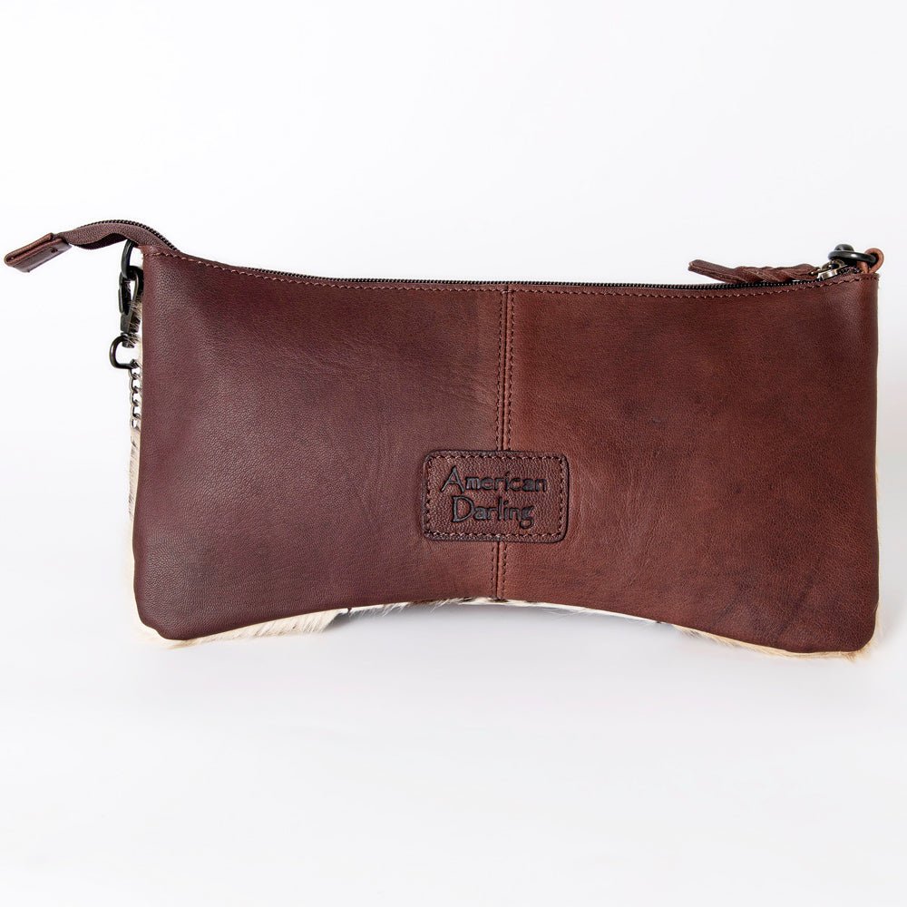 American Darling Crossbody Hand Tooled Hair-On Genuine Leather