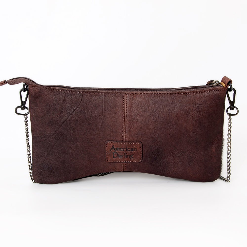 American Darling Crossbody Hand Tooled Hair-On Genuine Leather