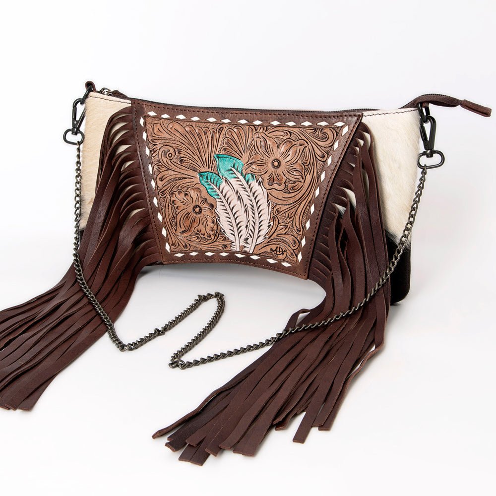 American Darling Crossbody Hand Tooled Hair-On Genuine Leather