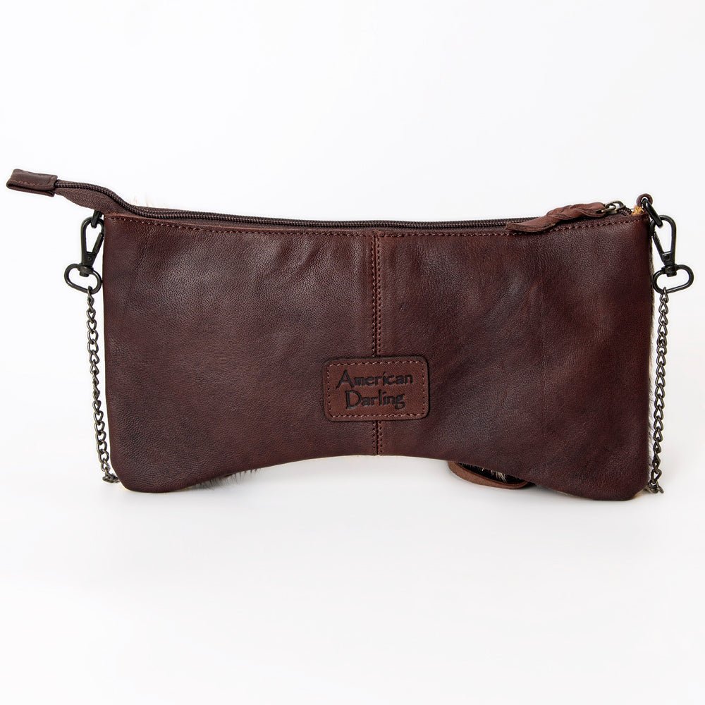 American Darling Crossbody Hand Tooled Hair-On Genuine Leather