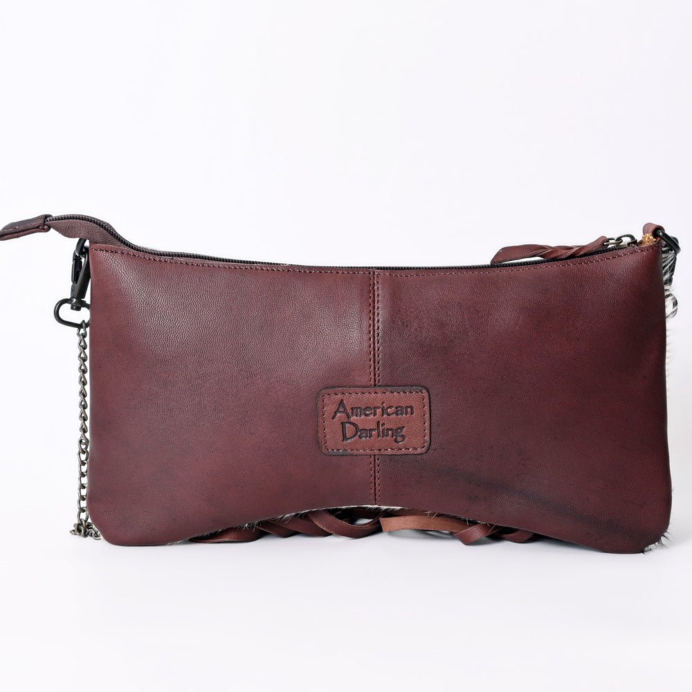 American Darling Crossbody Hand Tooled Hair-On Genuine Leather