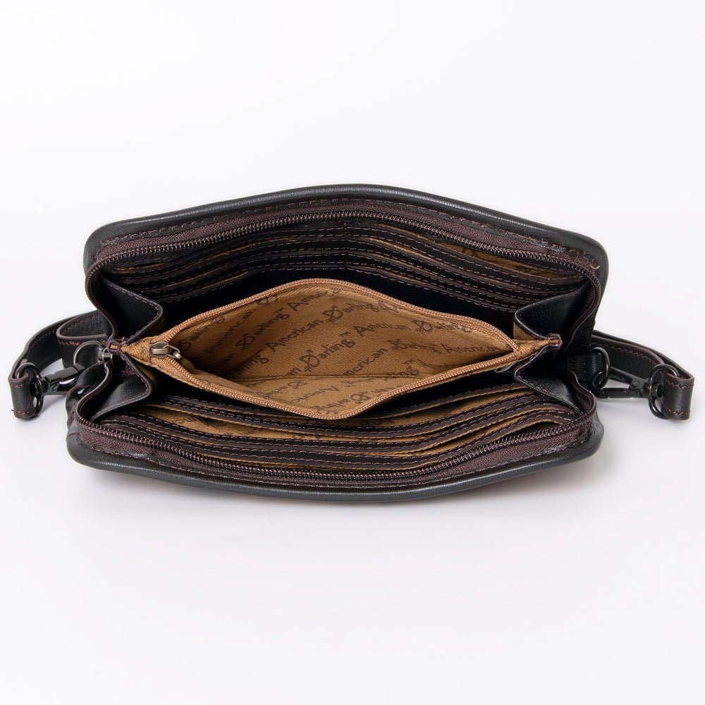 American Darling Crossbody Hand Tooled Hair-On Genuine Leather