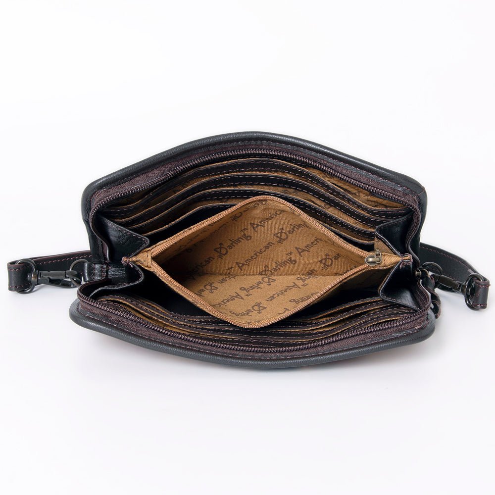 American Darling Crossbody Hand Tooled Hair-On Genuine Leather