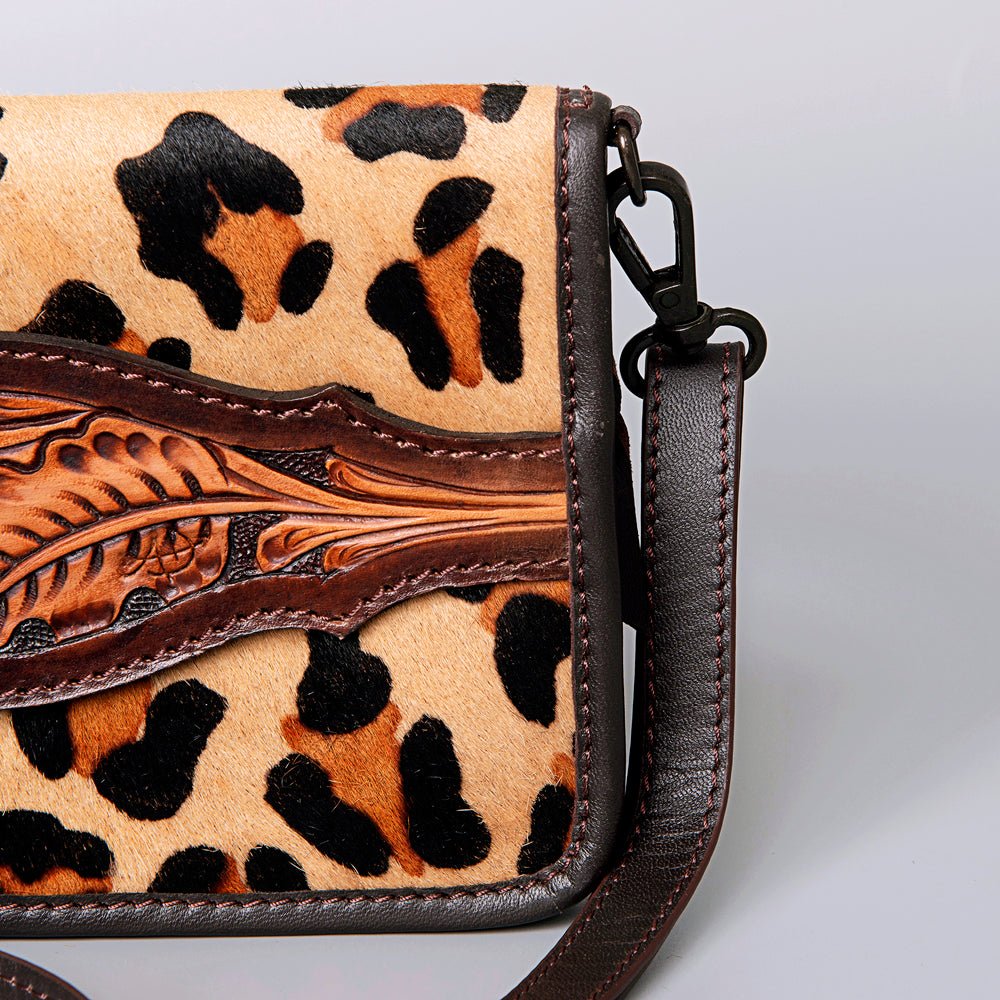American Darling Crossbody Hand Tooled Hair-On Genuine Leather