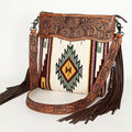 American Darling Hand-Tooled Saddle Blanket Leather Crossbody Bag