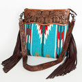 American Darling Hand-Tooled Saddle Blanket Leather Crossbody Bag