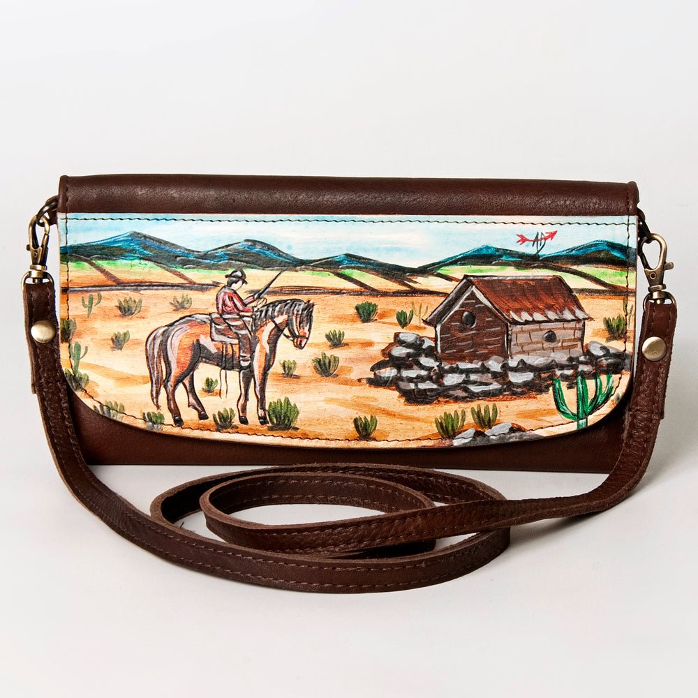 American Darling Wallet Hair on Full Grain Genuine Leather Western Women Bag | Handbag Purse Travel Clutch