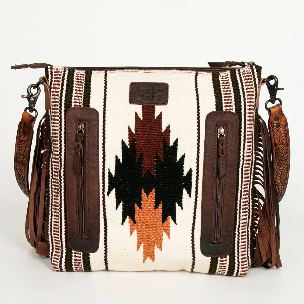 American Darling Signature Crossbody Hand Tooled Saddle Blanket Genuine Leather Women Bag Western Handbag Purse