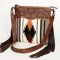 American Darling Hand-Tooled Saddle Blanket Leather Crossbody Bag