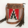 American Darling Hand-Tooled Saddle Blanket Leather Crossbody Bag