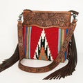 American Darling Hand-Tooled Saddle Blanket Leather Crossbody Bag
