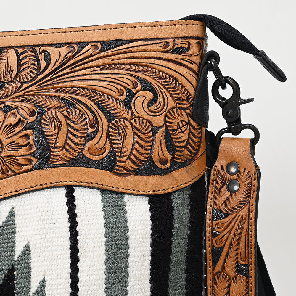 American Darling Hand-Tooled Saddle Blanket Leather Crossbody Bag
