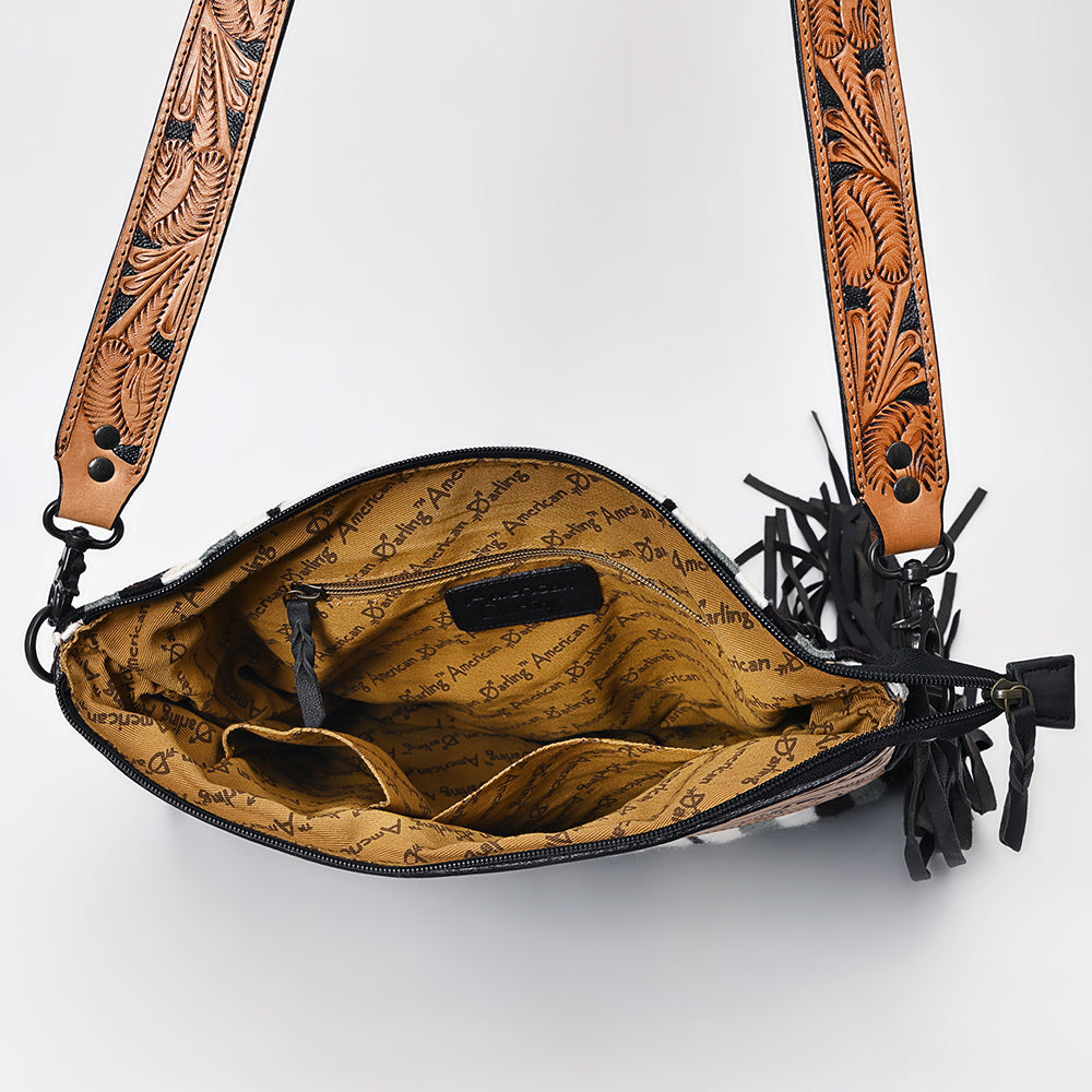 American Darling Hand-Tooled Saddle Blanket Leather Crossbody Bag
