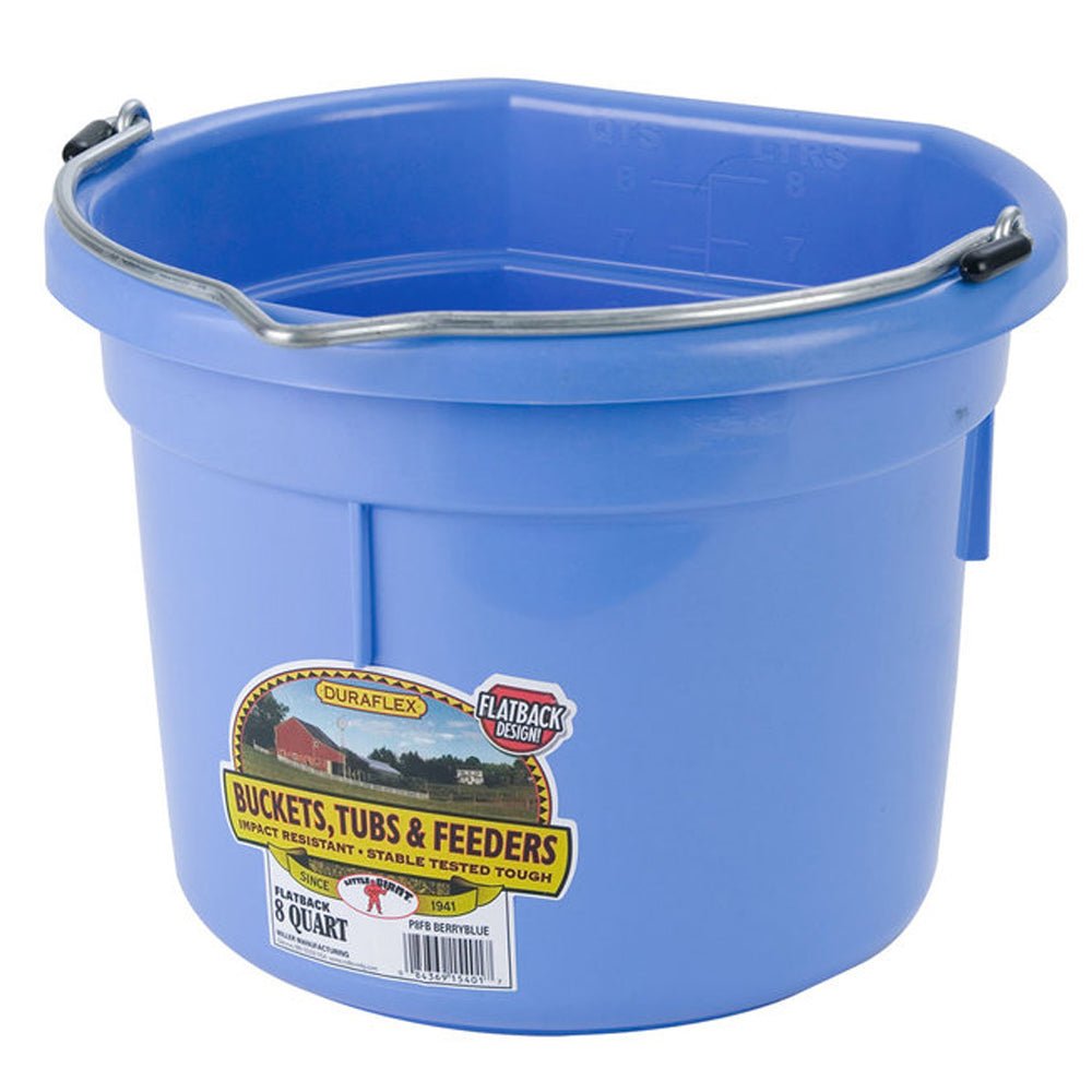 Durable Plastic Flatback Bucket With Eight Quart Capacity IndustrialGrade Blue Versatile