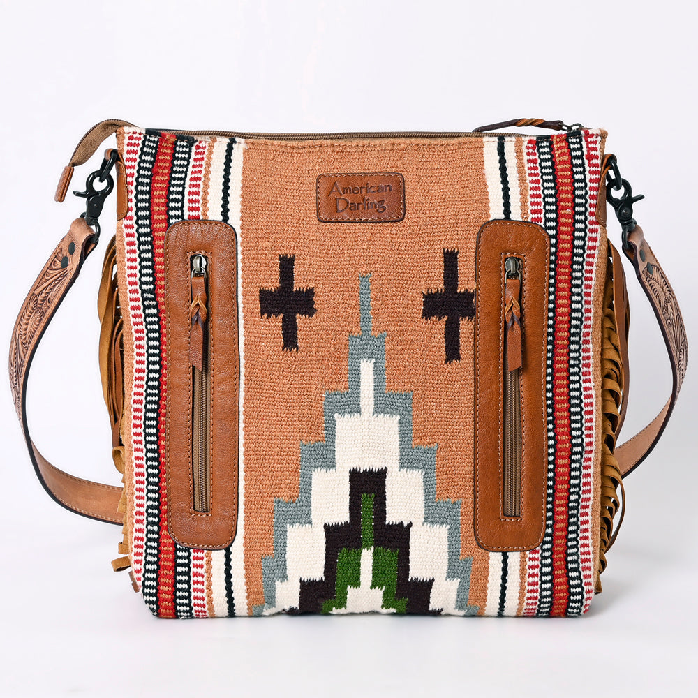 American Darling Signature Crossbody Hand Tooled Saddle Blanket Genuine Leather Women Bag Western Handbag Purse