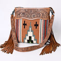 American Darling Hand-Tooled Saddle Blanket Leather Crossbody Bag