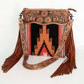 American Darling Hand-Tooled Saddle Blanket Leather Crossbody Bag