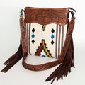 American Darling Hand-Tooled Saddle Blanket Leather Crossbody Bag