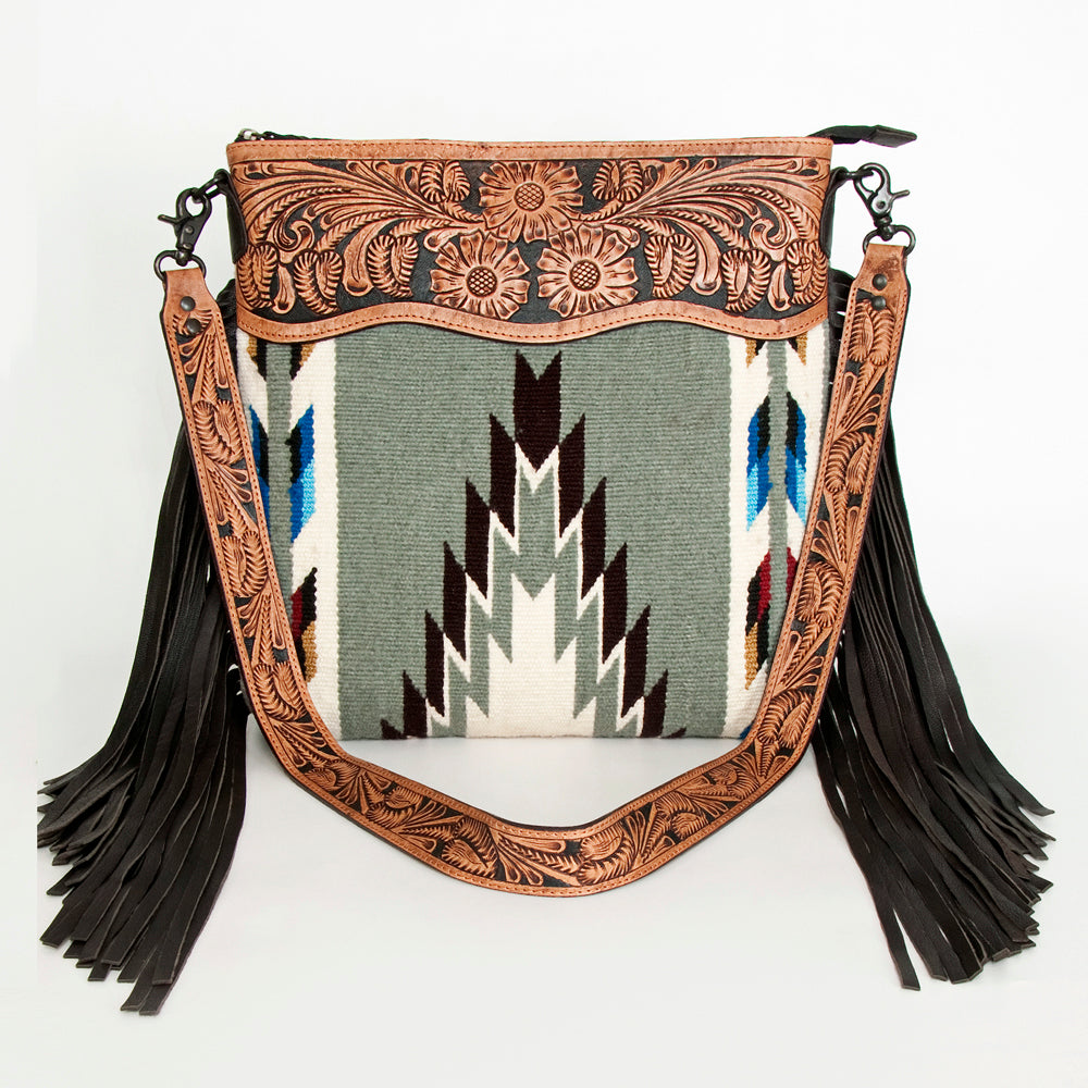 American Darling Signature Crossbody Hand Tooled Saddle Blanket Genuine Leather Women Bag Western Handbag Purse