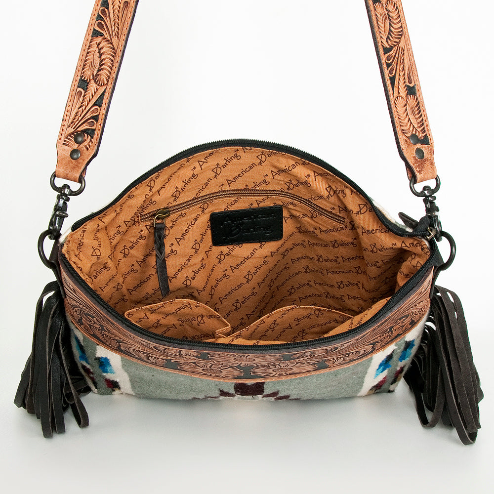 American Darling Signature Crossbody Hand Tooled Saddle Blanket Genuine Leather Women Bag Western Handbag Purse