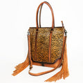 American Darling Women's Tote Bag Western Hair-On Genuine Leather Handbag and Ladies Purse