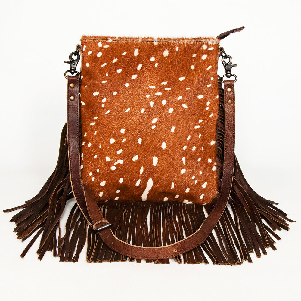 American Darling Messenger Hand Tooled Hair On Genuine Leather Western Women Bag Handbag Purse | Cute