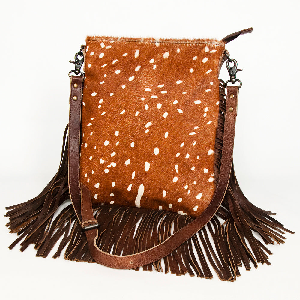 American Darling Messenger Hand Tooled Hair On Genuine Leather Western Women Bag Handbag Purse | Cute