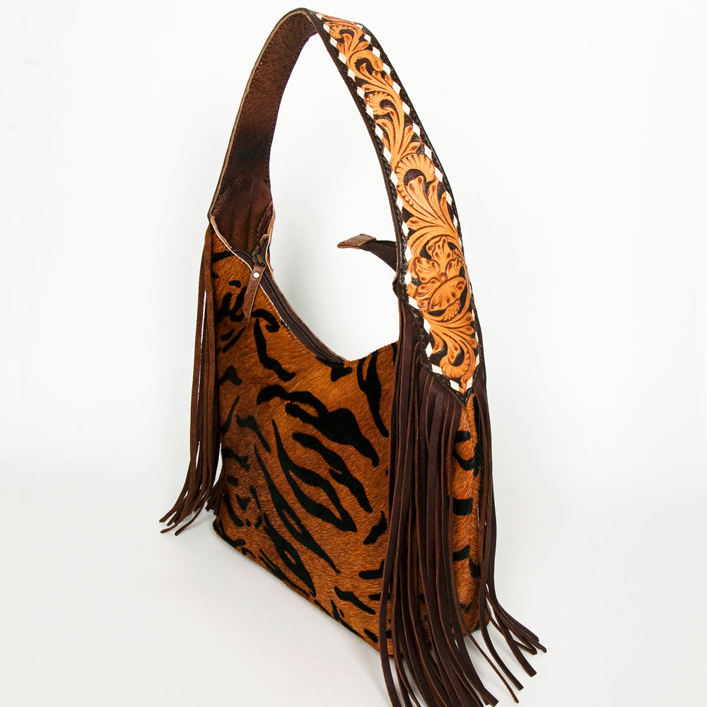 Hobo Hair On Saddle Blanket Genuine Leather Western Bag For Women