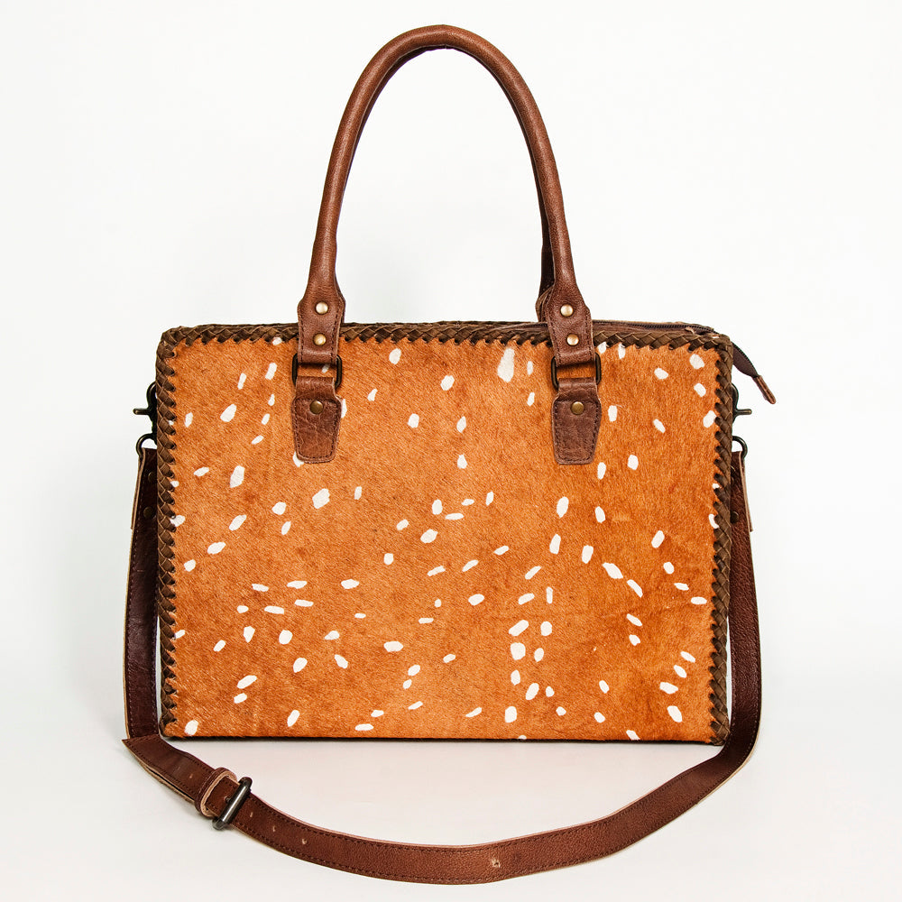 American Darling Briefcase Hair-On Genuine Leather