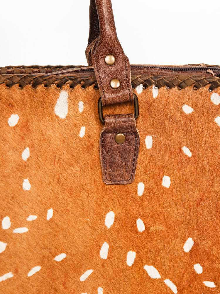 American Darling Briefcase Hair-On Genuine Leather