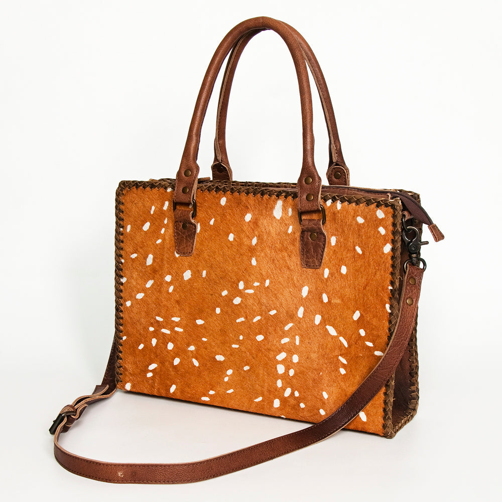 American Darling Briefcase Hair-On Genuine Leather