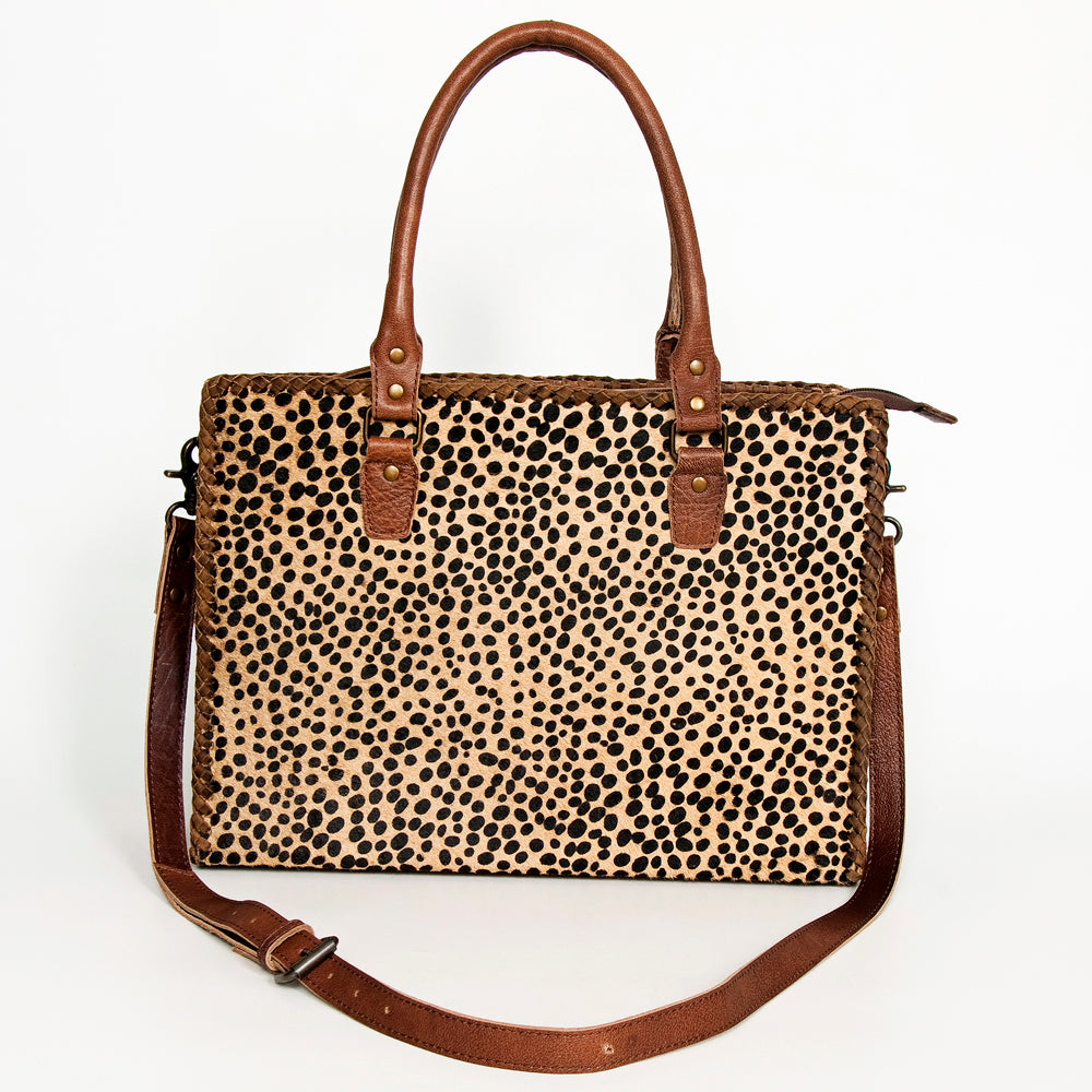 American Darling Briefcase Hair-On Genuine Leather