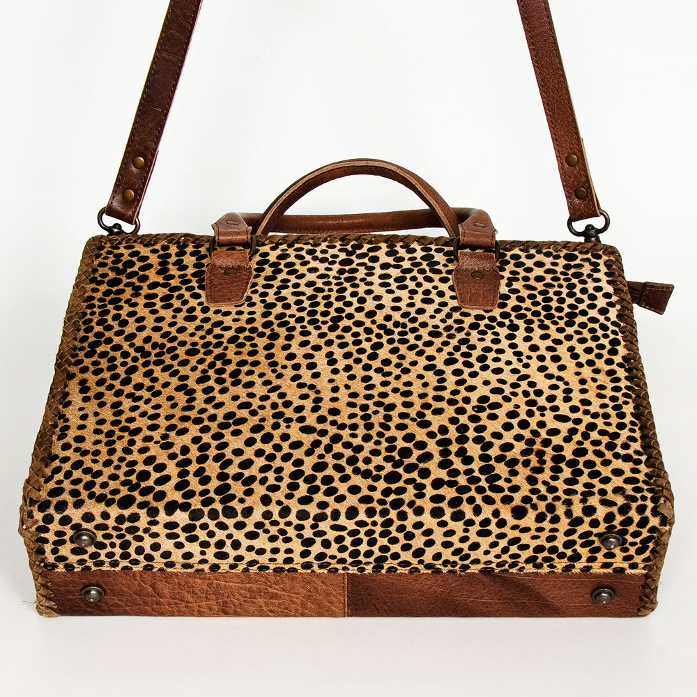 American Darling Briefcase Hair-On Genuine Leather