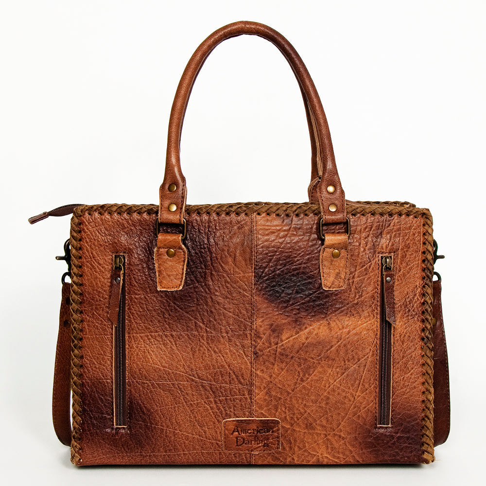 American Darling Briefcase Hair-On Genuine Leather
