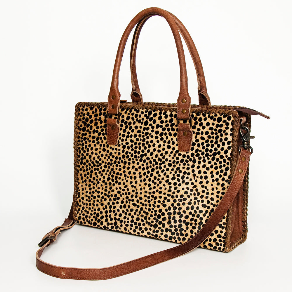 American Darling Briefcase Hair-On Genuine Leather