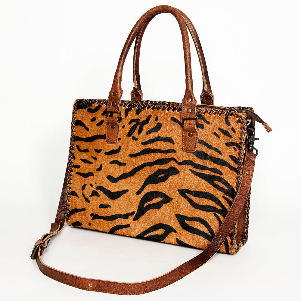 American Darling Briefcase Hair-On Genuine Leather
