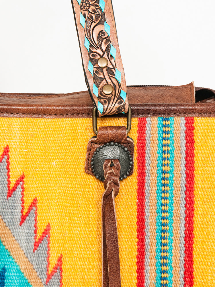American Darling Saddle Blanket Genuine Leather Tote