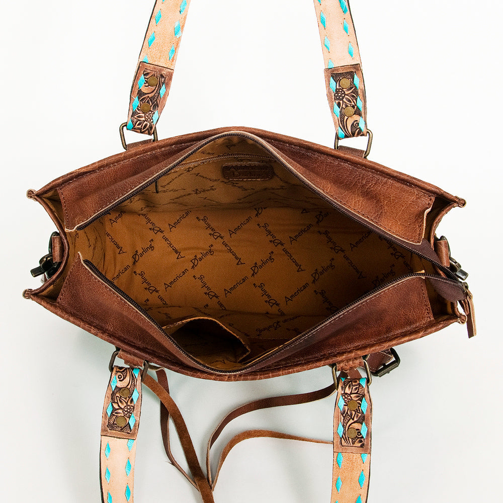 American Darling Saddle Blanket Genuine Leather Tote